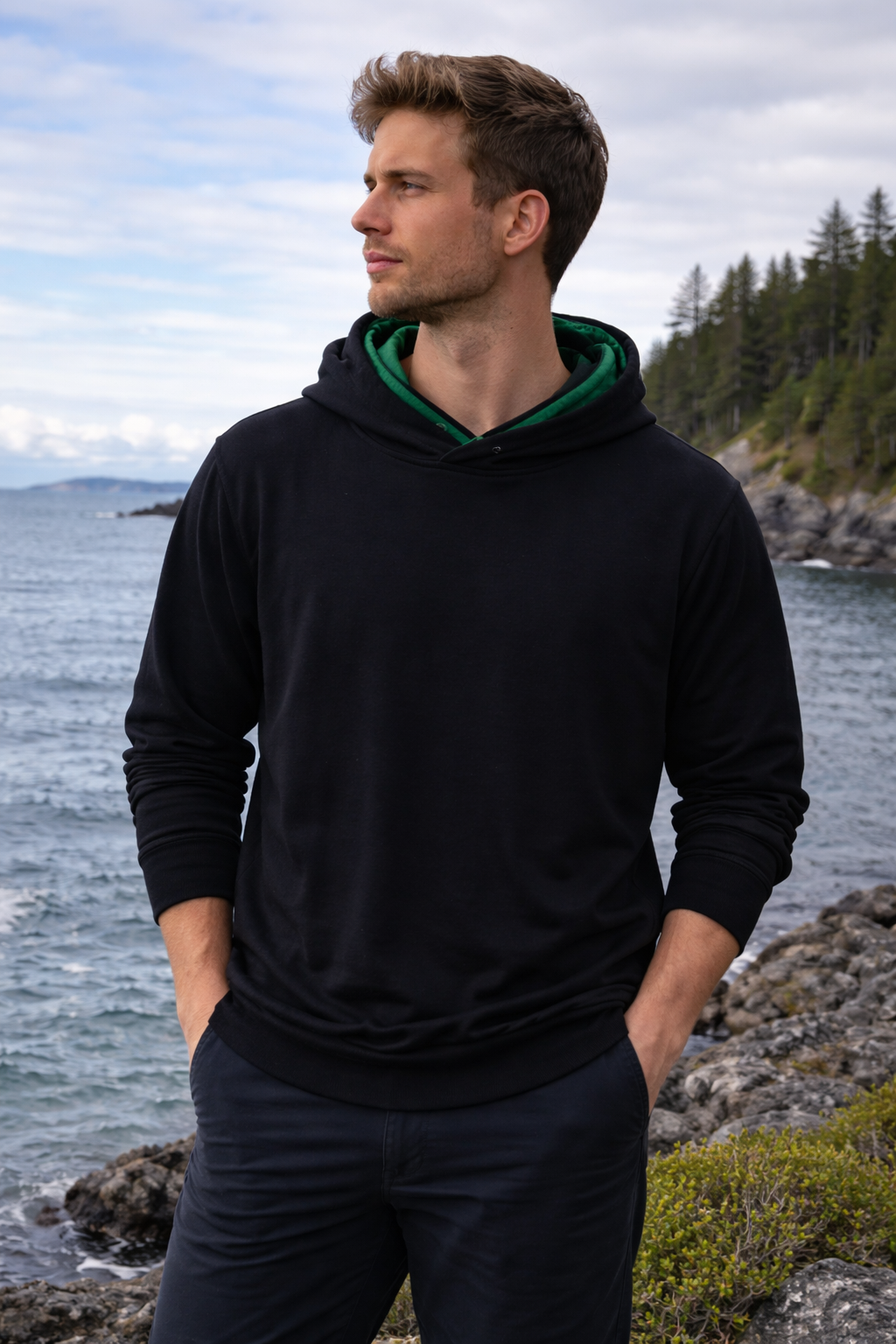 Mens' Hoodie ~ 100% Merino Wool