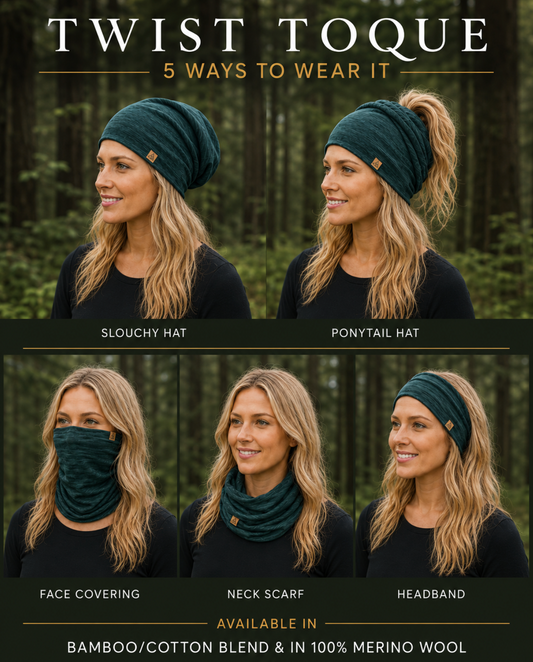 Twist Toque ~ 100% Merino Wool ~ Solid Colours