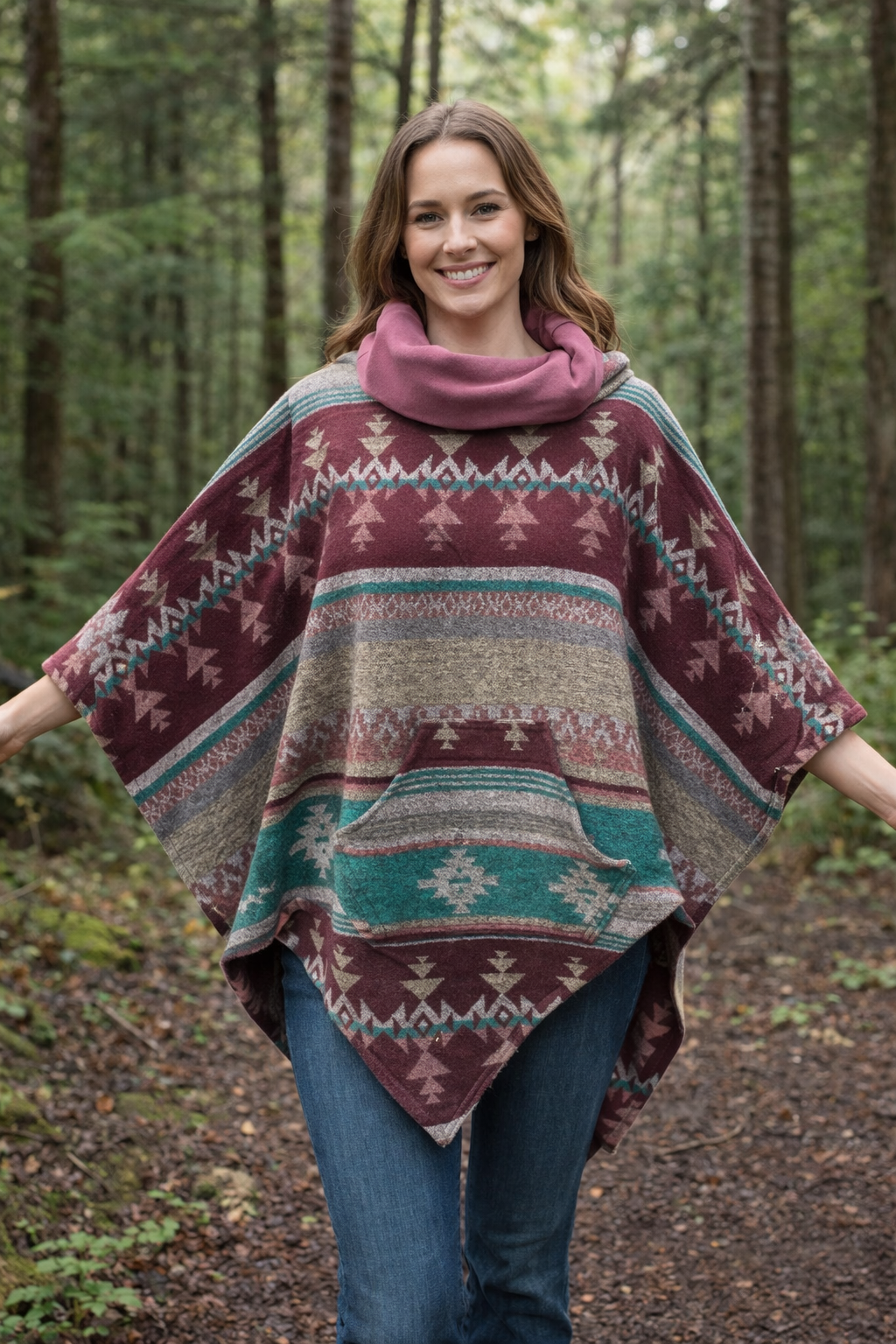 Poncho ~ Coastal Print