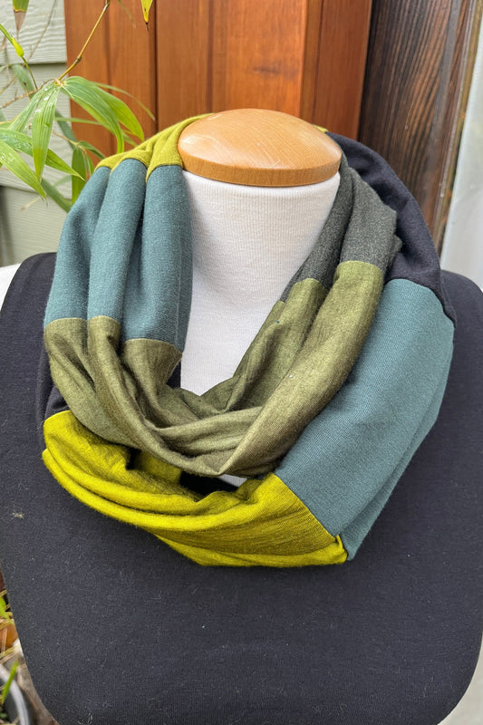 Patch Work Scarf ~ Merino Wool~ Hand Dyed ~ One of a kind