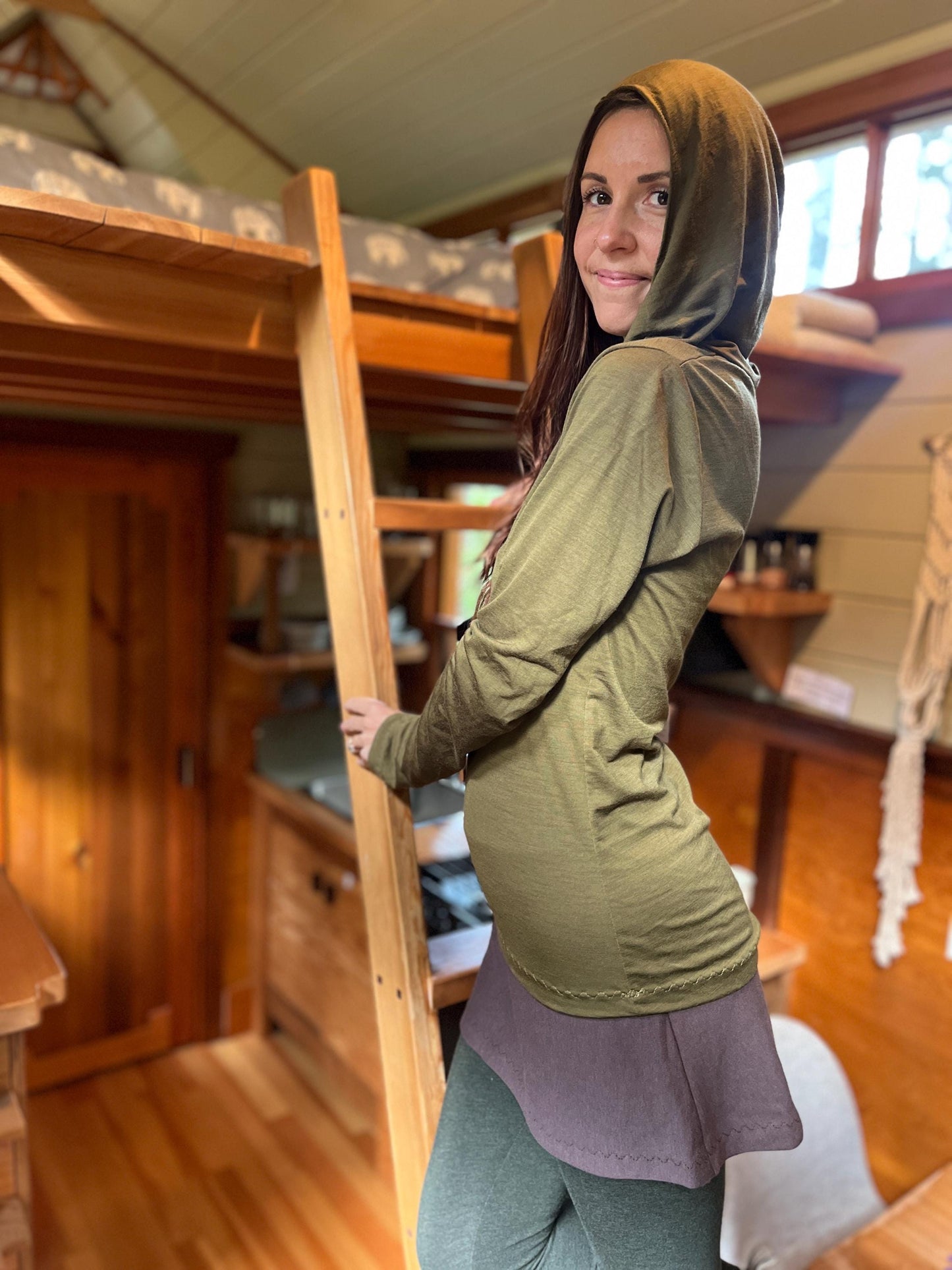 Jewel Hoodie ~ 100% Merino Wool