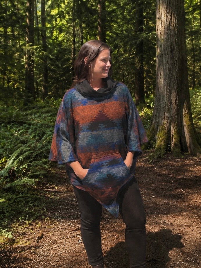 Poncho ~ Coastal Print