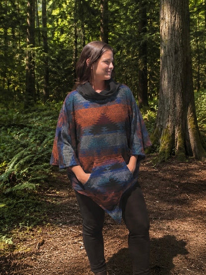 Poncho ~ Coastal Print