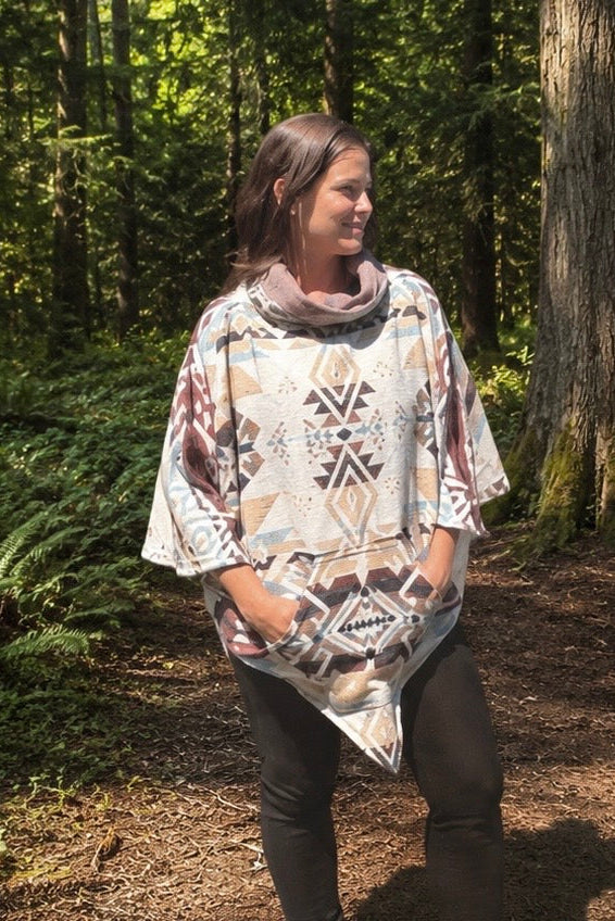 Poncho ~ Coastal Print