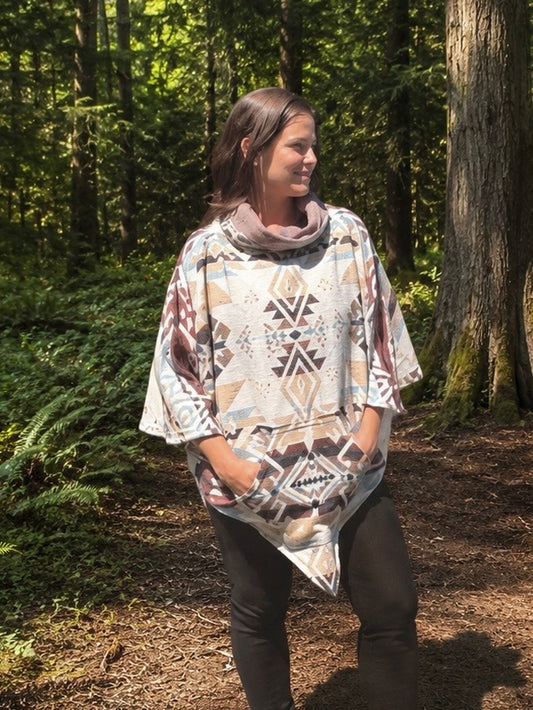 Poncho ~ Coastal Print