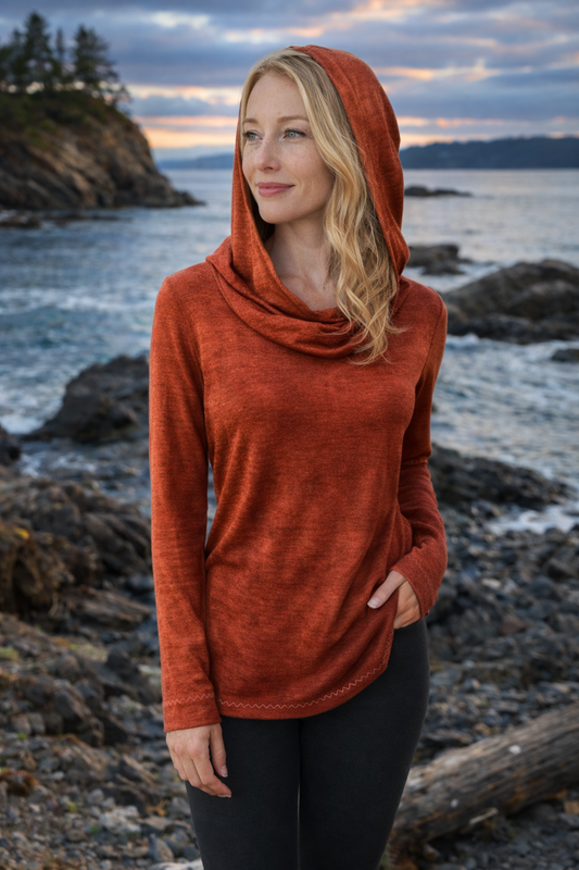 Jewel Hoodie ~ Hand Dyed 100% Merino Wool