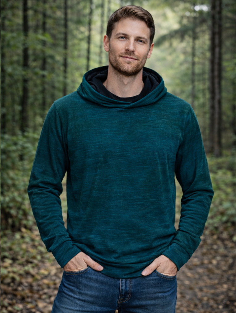 Mens' Hoodie ~ 100% Merino Wool