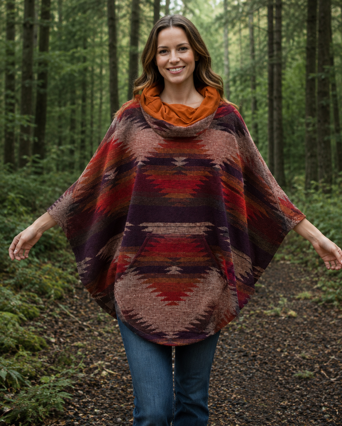 Poncho ~ Coastal Print